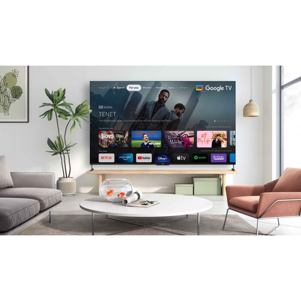 TCL 98 tum QLED med Google TV och 4K HDR - 98C735