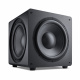 SpeakerCraft SDSi-15 15\ Svart aktiv subwoofer med 15-tums element, kvadratisk design.
