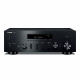 Yamaha R-N600A stereoförstärkare, svart Svart stereoförstärkare med knappar och display för ljudanpassning och streaming.