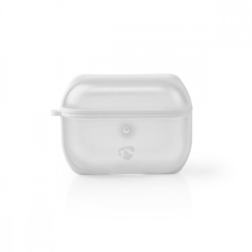 Ett genomskinligt fodral för AirPods Pro.