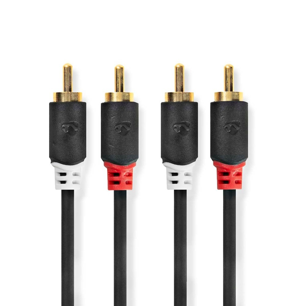 Nedis stereoljudkabel, 2×RCA till 2×RCA, 0,5 meter