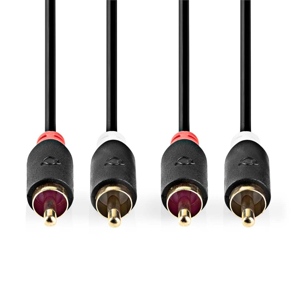 Nedis stereoljudkabel, 2×RCA till 2×RCA, 0,5 meter