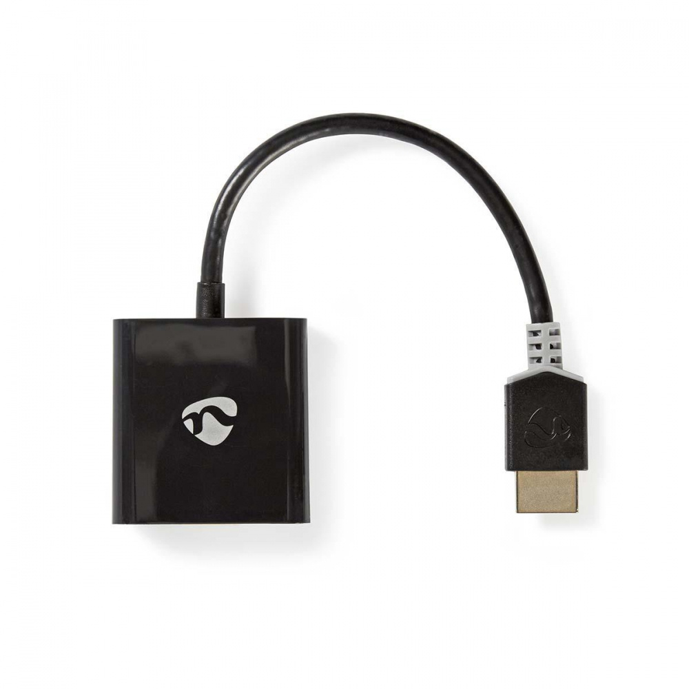 Adapter från HDMI till VGA och 3,5 mm ljudutgång.