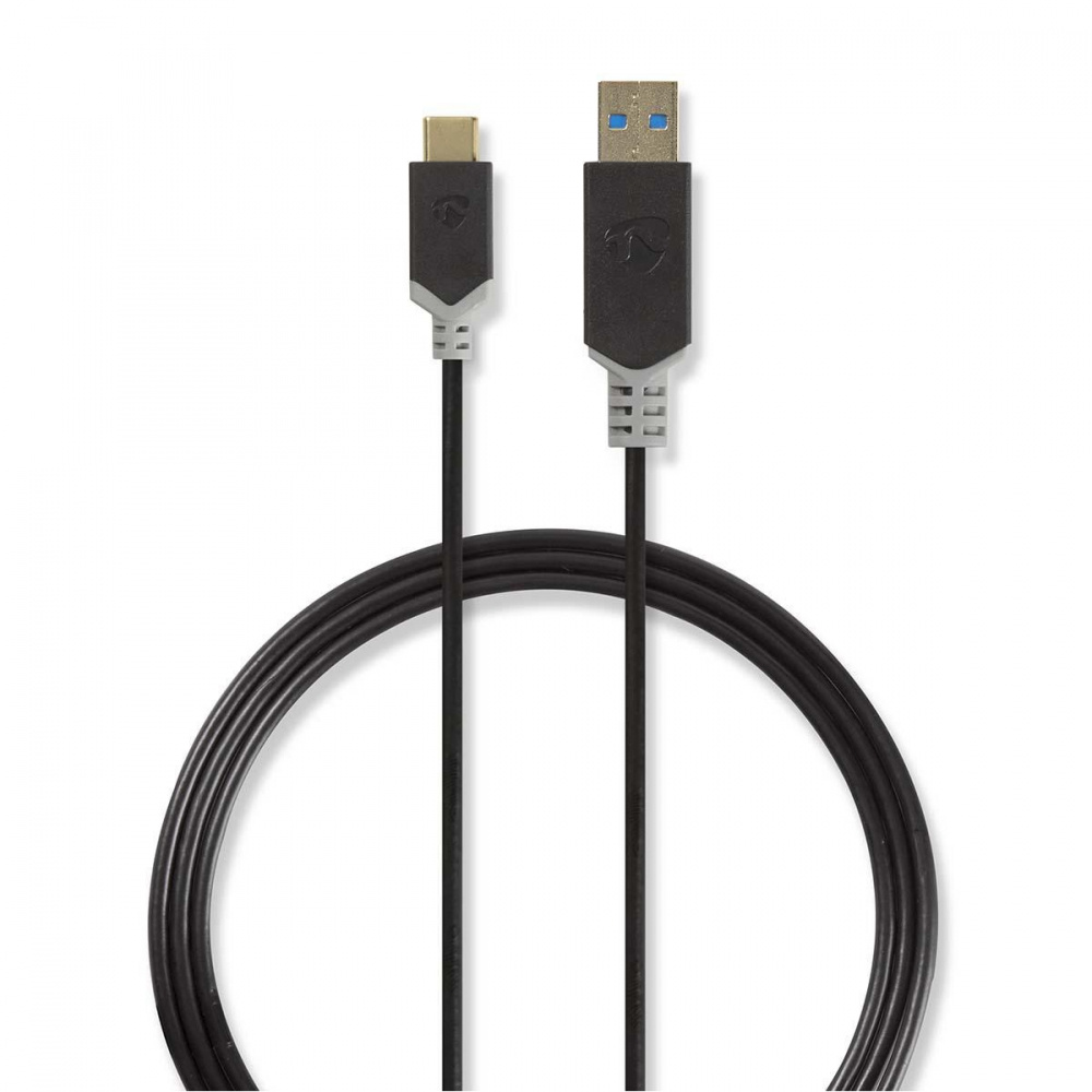 USB 3.1-kabel, USB-C hane till USB-A hane, 1 meter lång.