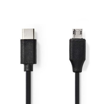 Kabel med USB-C hane och Micro USB hane, 1 meter lång.