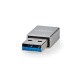 Nedis adapter, USB-A-hane till USB-C-hona Nedis adapter, USB-A-hane till USB-C-hona