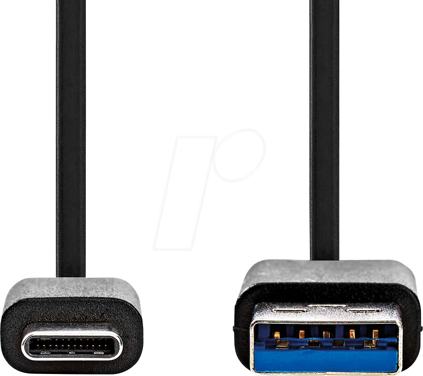 NEDIS CCGW61600BK10 USB-A till USB-C-kabel, svart, 1 meter