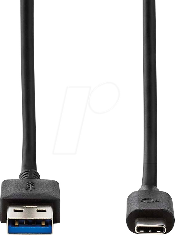 NEDIS CCGW61600BK20 USB-A till USB-C-kabel, svart, 2 meter