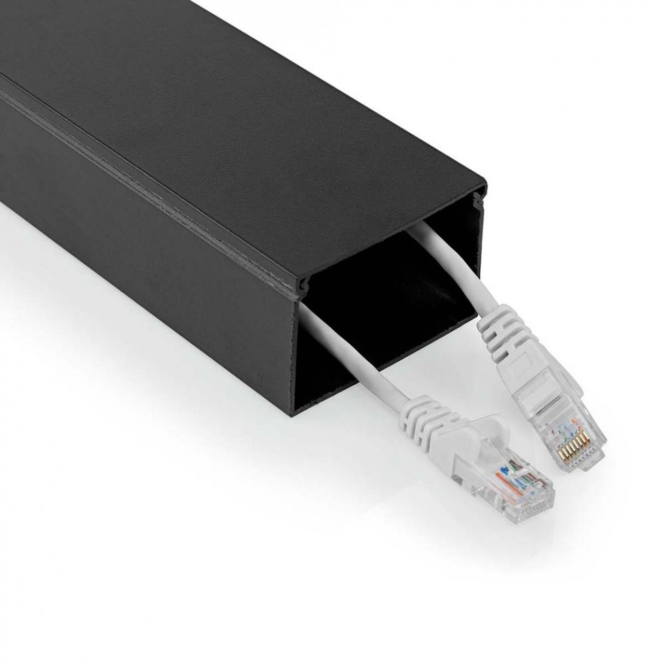 NEDIS CMDT6040BK110 kabelkanal i aluminium, svart