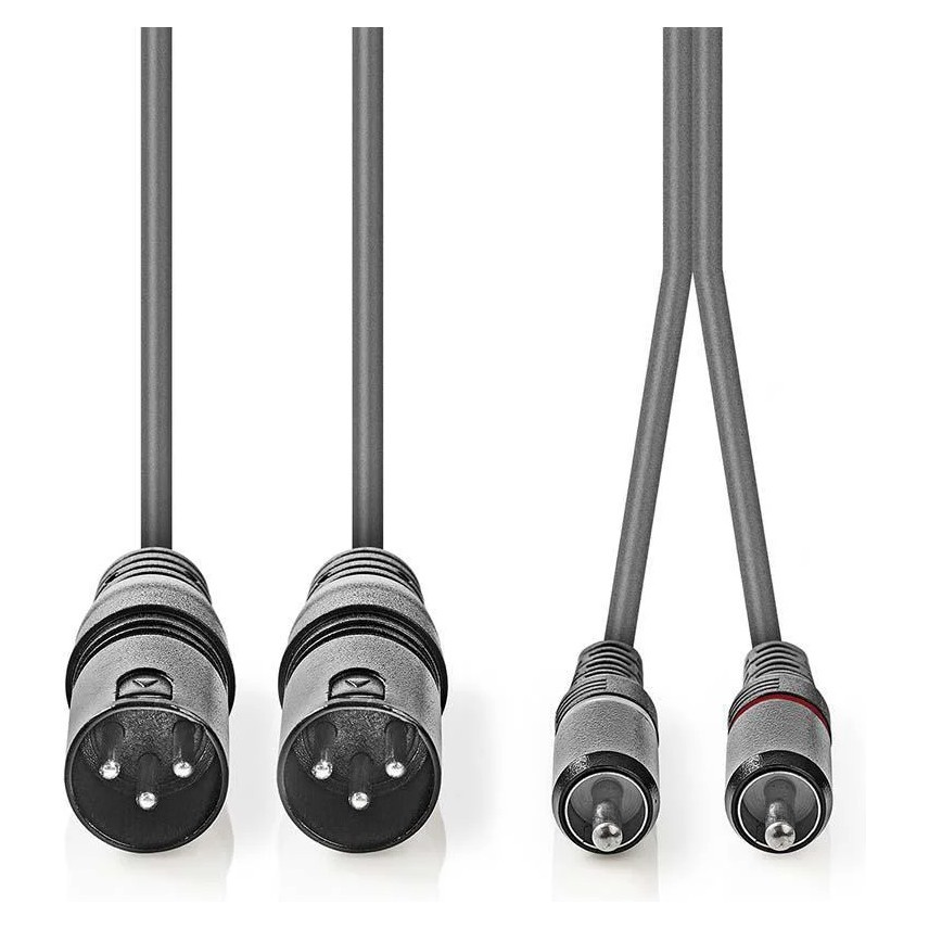 Nedis XLR-kabel, XLR Hane - RCA Hane 3 m