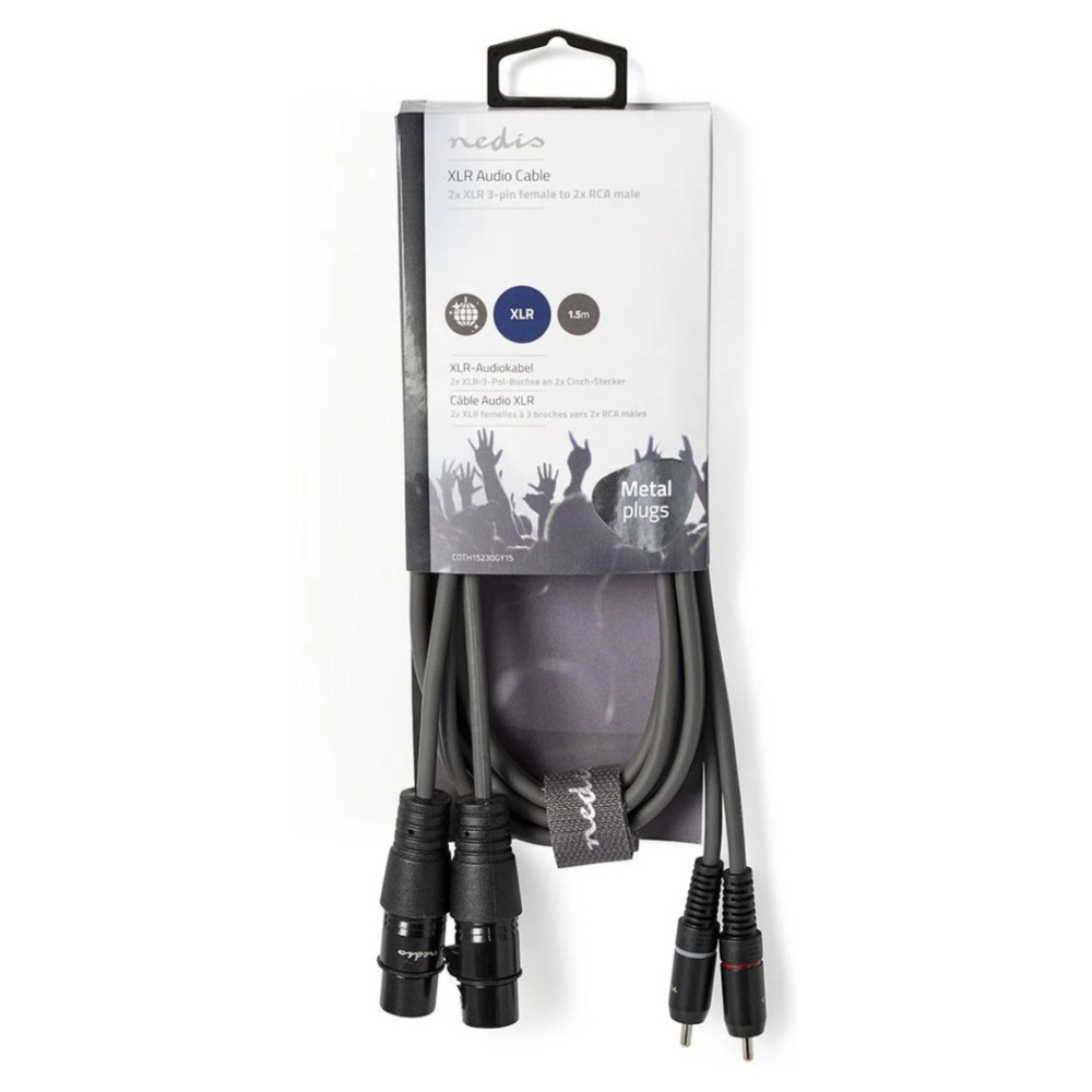 Nedis XLR-kabel, XLR Hona - RCA Hane 1.5 m