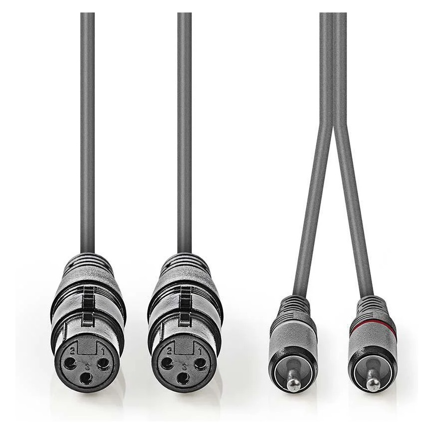 Nedis XLR-kabel, XLR Hona - RCA Hane 3 m