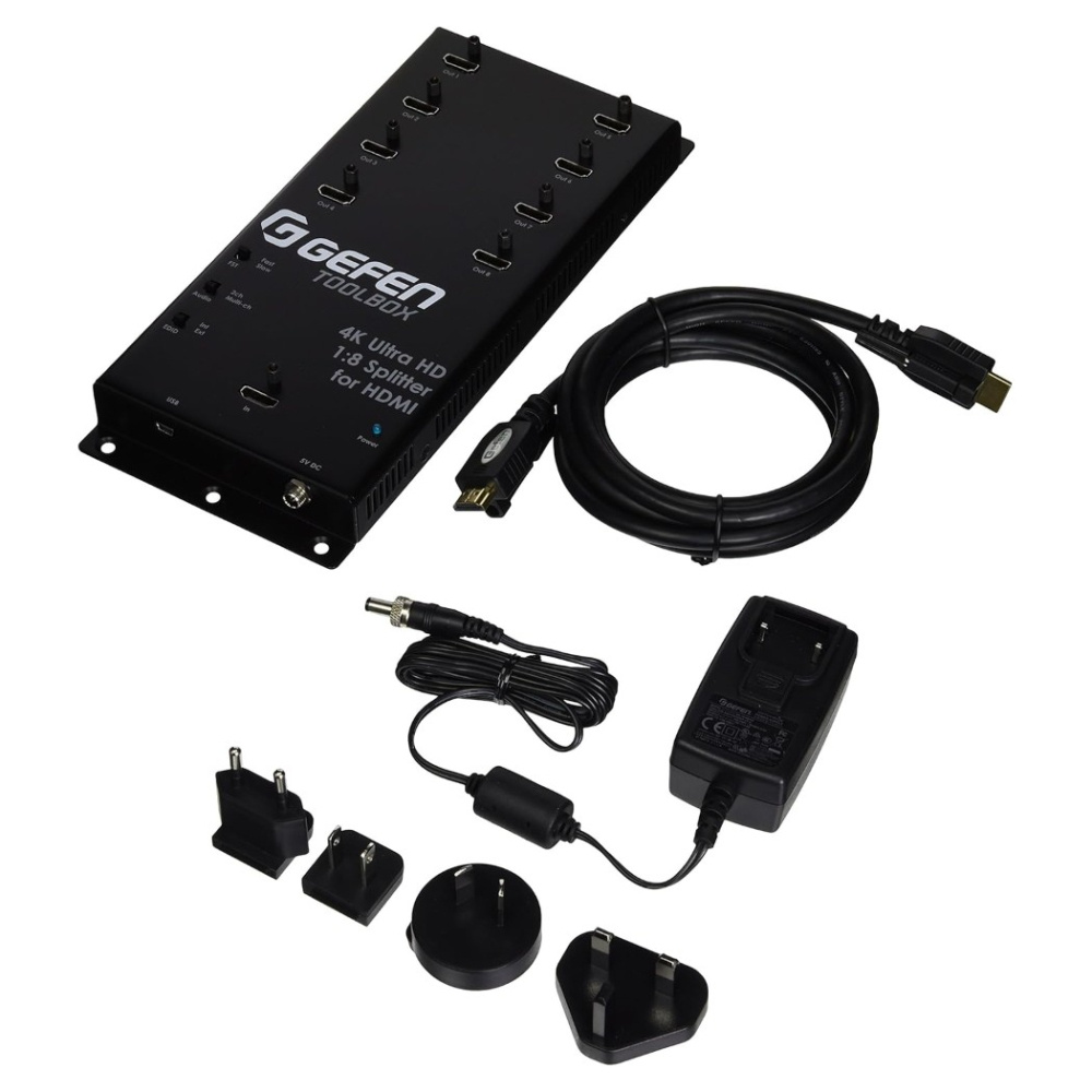 Gefen 1-till-8 HDMI-splitter med HDMI 2.0 4K-stöd, HDCP och 3D