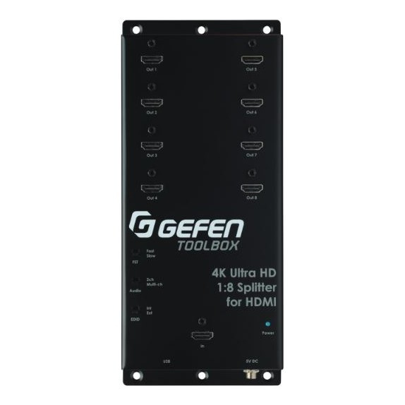 Gefen 1-till-8 HDMI-splitter med HDMI 2.0 4K-stöd, HDCP och 3D
