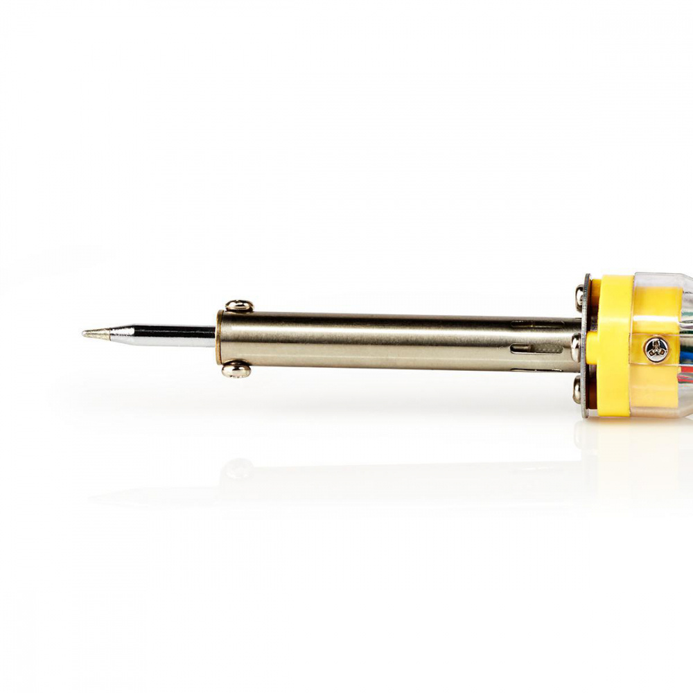 Lödkolv med justerbar temperatur och metallspets.