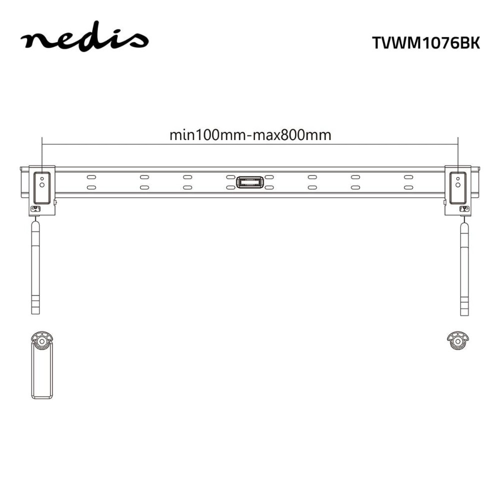 Nedis fast TV-väggfäste, upp till 90 tum, max 50 kg