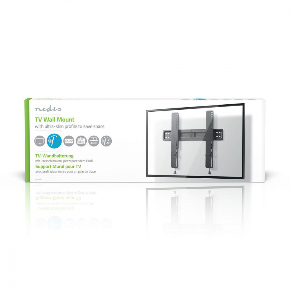 Vinklingsbart väggfäste för TV, passar 32-55 tum, platsbesparande design.