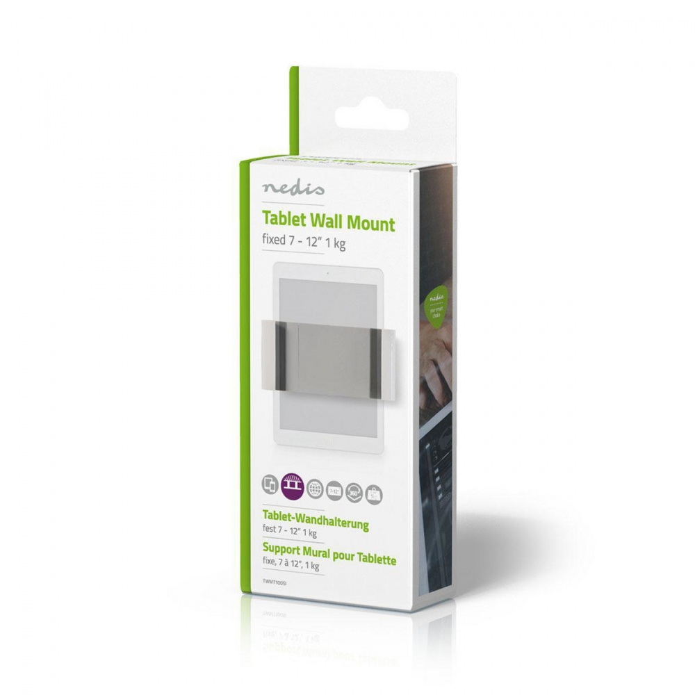 Förpackning av Nedis väggfäste för surfplatta 7-12 tum.