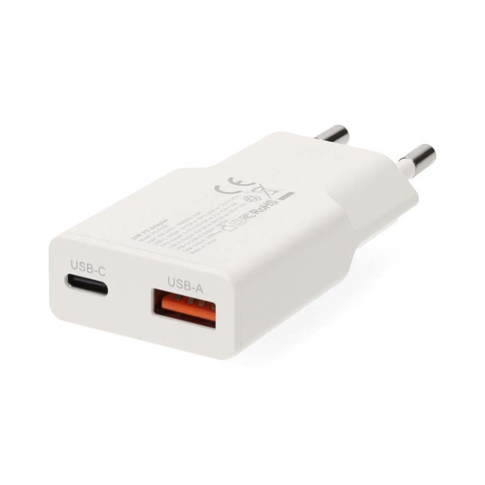 Nedis WCH-A20 GaN-väggladdare 20 Watt, vit
