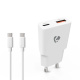 Nedis väggladdare med USB-C-kabel 20 W 1x USB-C 1x USB-A, vit Nedis väggladdare med USB-C-kabel 20 W 1x USB-C 1x USB-A, vit