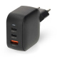 Nedis väggladdare 70 W 2x USB-C 1x USB-A, svart Nedis väggladdare 70 W 2x USB-C 1x USB-A, svart
