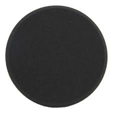 Svart rund polertrissa för vax, 6 tum i diameter.