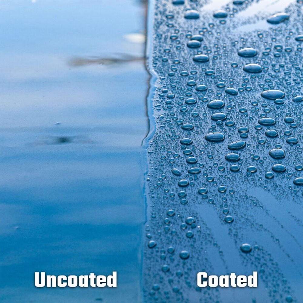 Visar skillnaden mellan ytbehandlingar: utan beläggning och med keramisk beläggning.