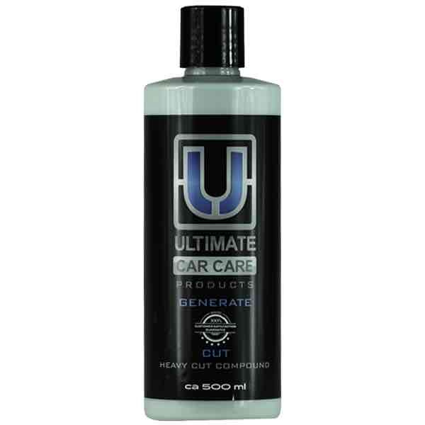 En flaska bilvårdsprodukt för effektiv rubbing, vätskan är grå och har en svart etikett.