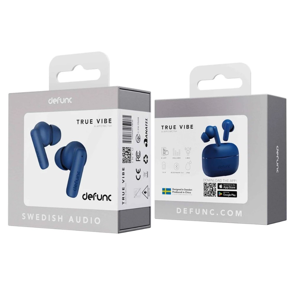 Defunc TRUE VIBE, trådlösa in-ear-hörlurar, blå