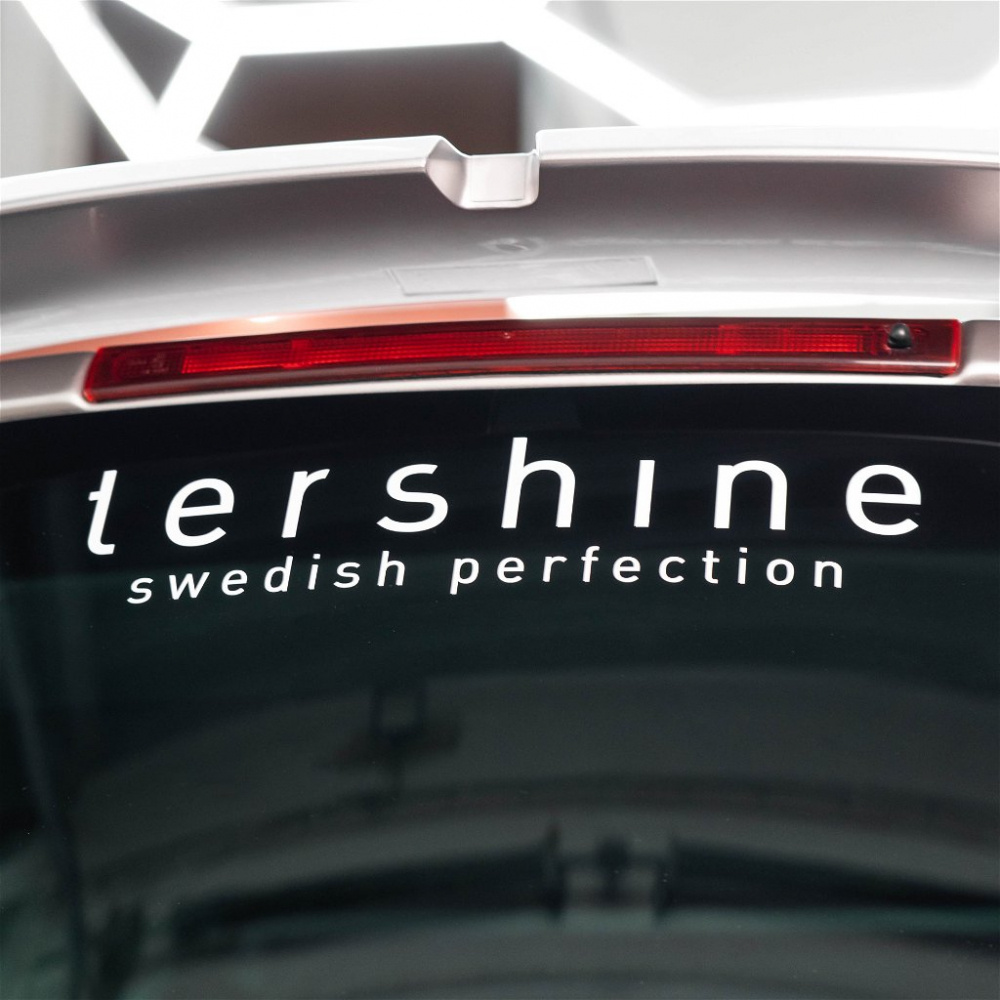 Tershine dekal med texten \