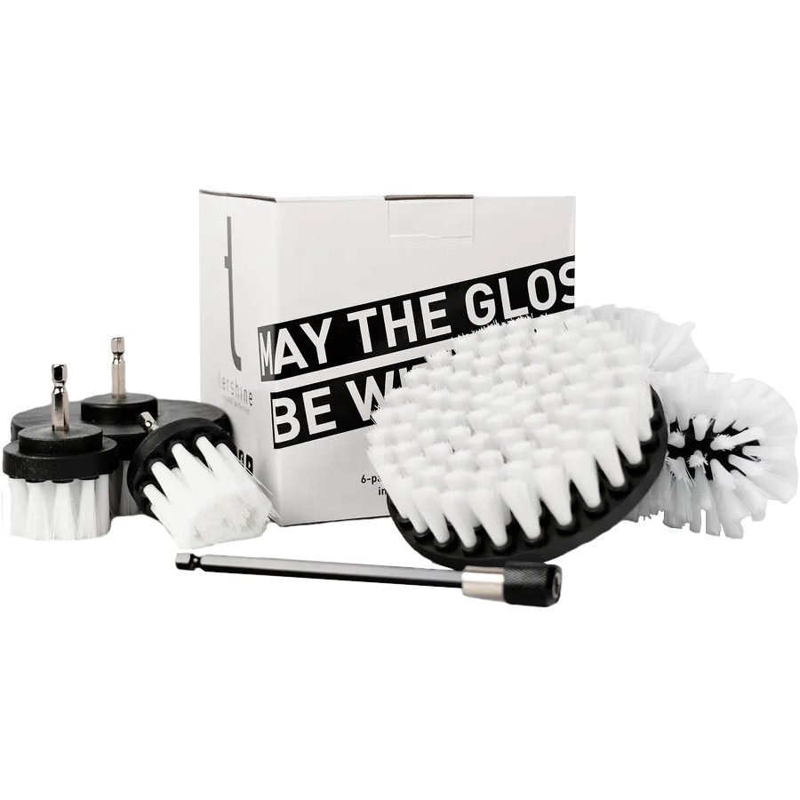 Borstar för skruvdragare i olika storlekar för rengöring och polering.