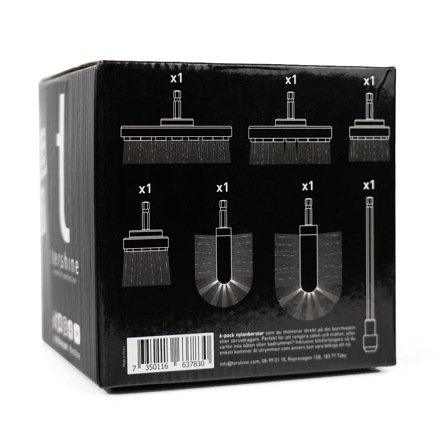 Borstar för skruvdragare i olika storlekar och former.