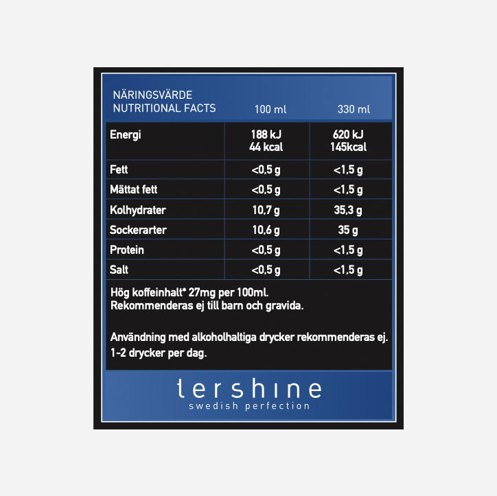 Tershine Revive - Blueberry, energidryck, 330 ml
