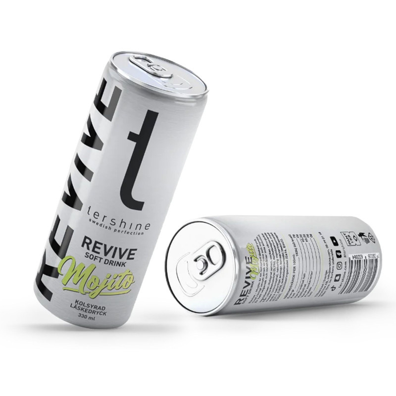 En burk av läskedrycken Tershine Revive - Mojito, 330 ml.