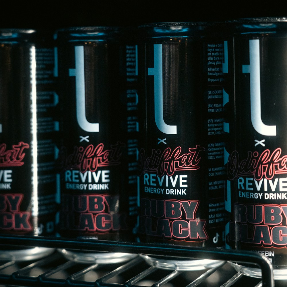 Tershine Revive x Odiffat - Ruby Black, energidryck, 330 ml