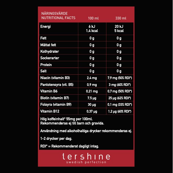 Tershine Revive x Odiffat - Ruby Black, energidryck, 330 ml