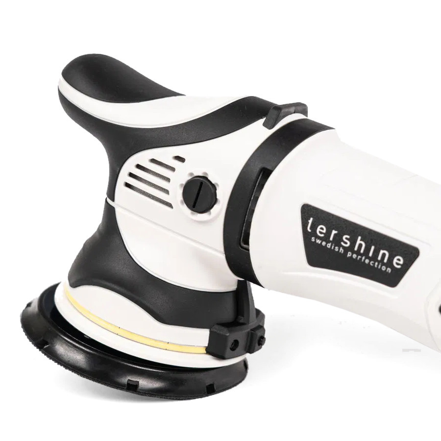 En oscillerande polermaskin med en ergonomisk design.