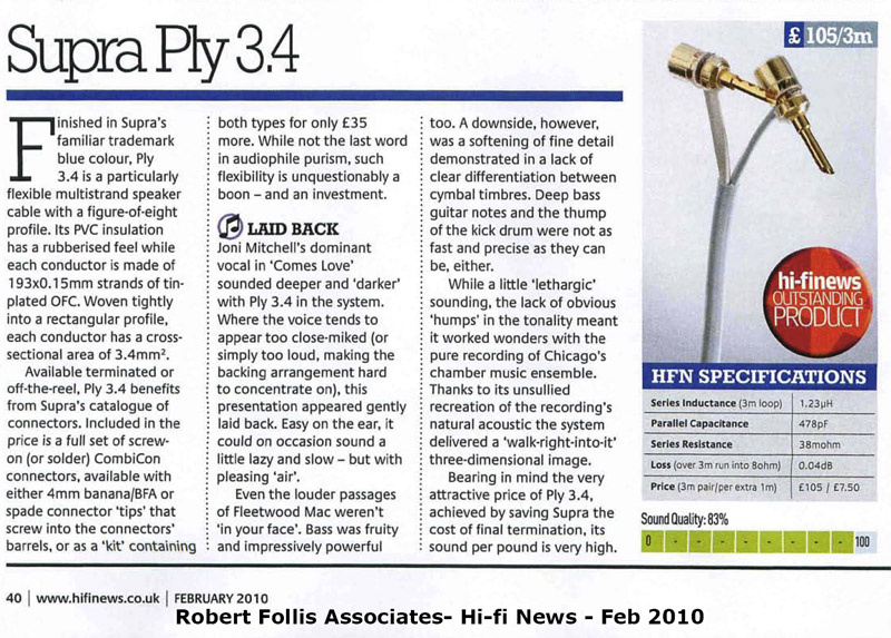 Supra PLY 2x3,4 Högtalarkabel is-blå