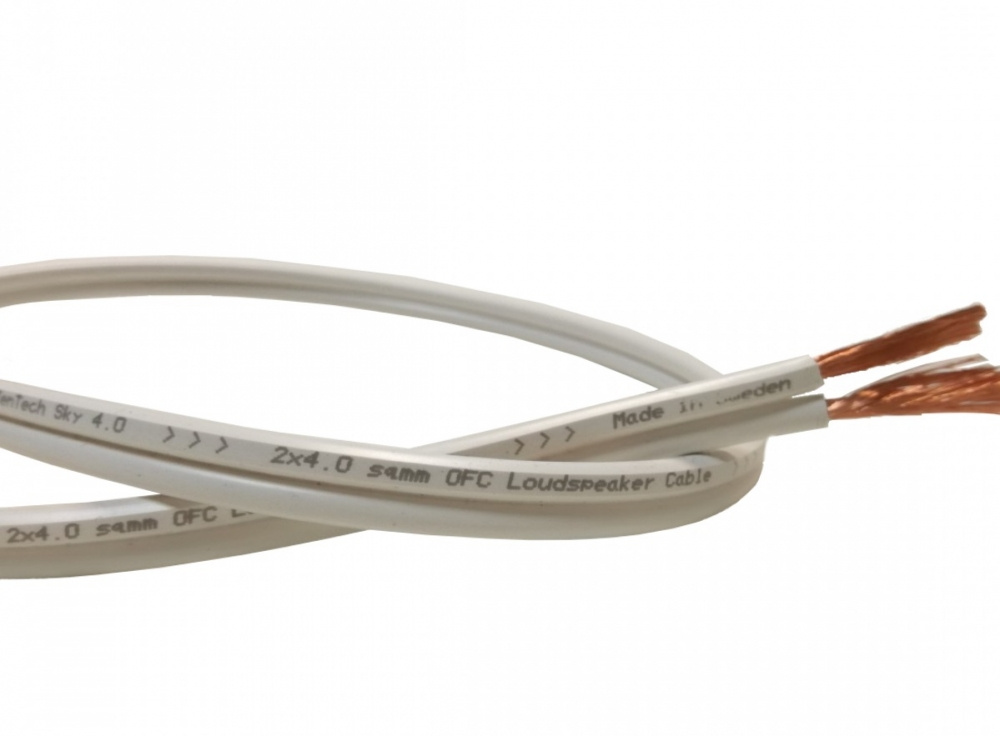 Supra Jentech Sky 2x4.0mm² högtkabel - Vit