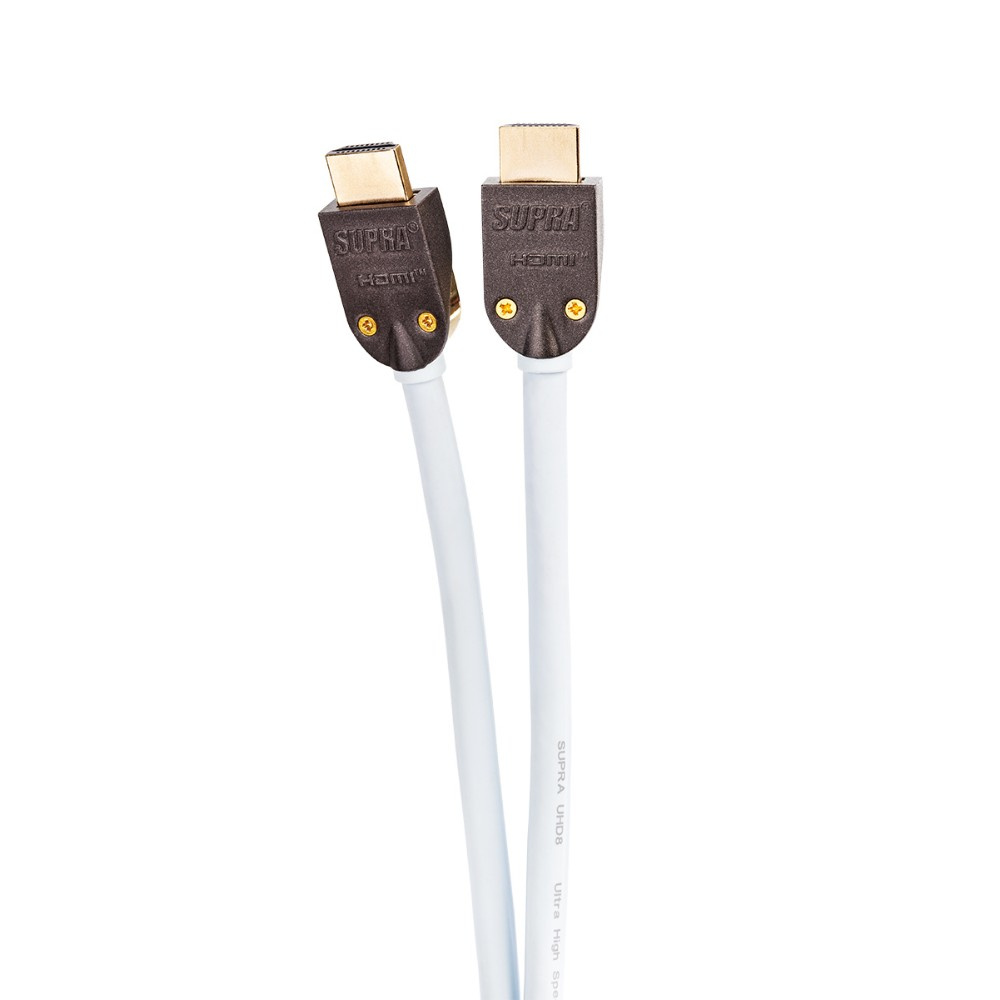 Supra HDMI 2.1 UHD8K HDMI-kabel med stöd för 8K HDR, vit 2 meter