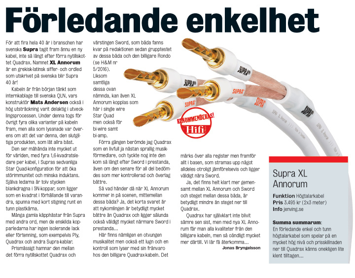 Högtalarkabel med enkel tråd och hög ljudkvalitet.