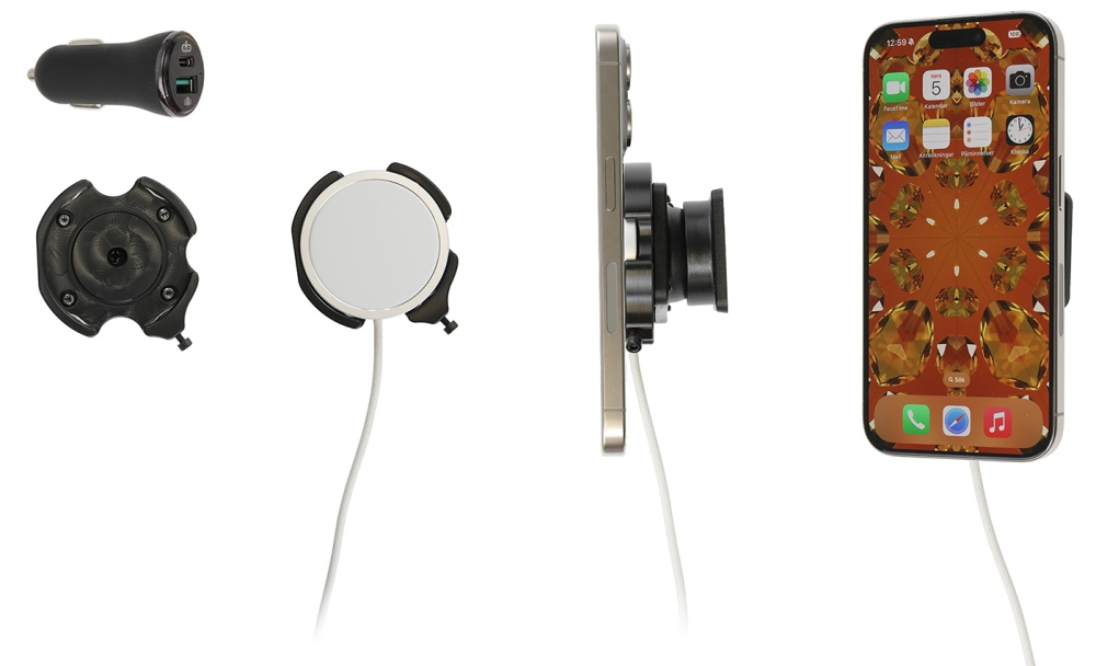 Brodit Fäste med kulled, Apple iPhone 12/12 Mini/12 Pro/12 Pro Max/13/13 Mini/13 Pro/13 Pro Max/14/14 Plus m. fl.