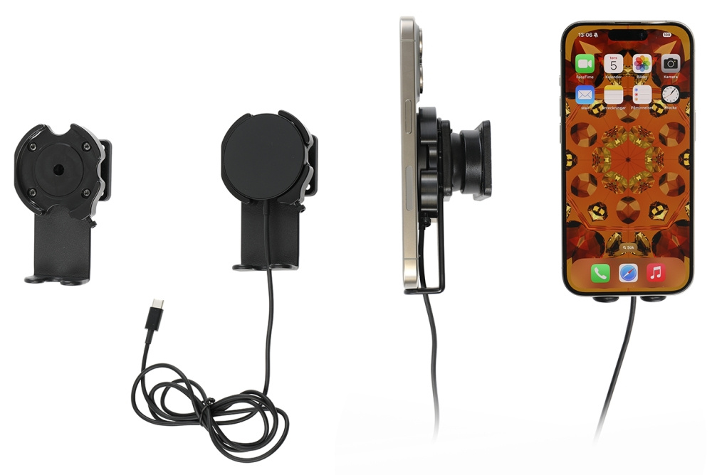 Brodit Fäste med kulled, Apple iPhone 12/12 Mini/12 Pro/12 Pro Max/13/13 Mini/13 Pro/13 Pro Max/14/14 Plus m. fl.