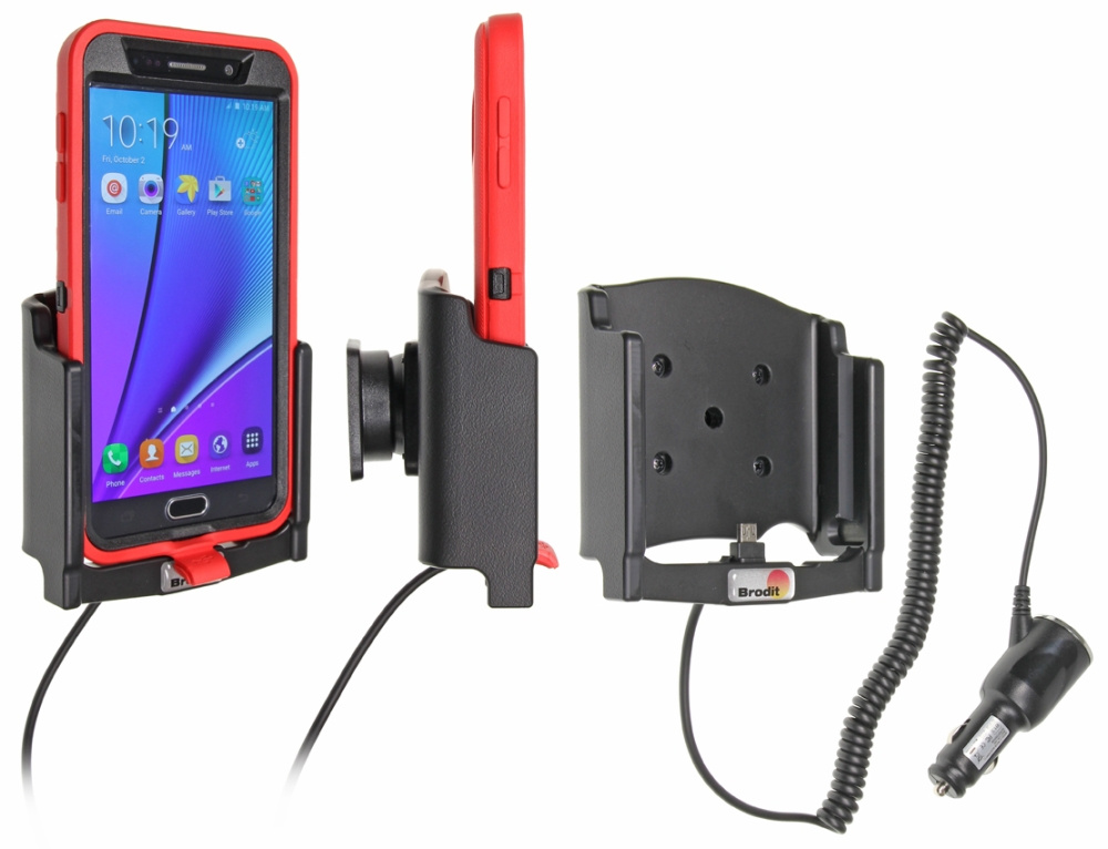 Brodit Aktiv hållare med cigg-kontakt, Samsung Galaxy Note 5 