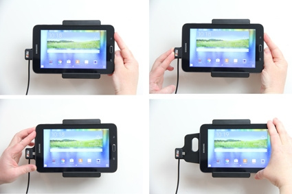 Brodit Aktiv hållare med cigg-kontakt, Samsung Galaxy Tab 3 Lite 