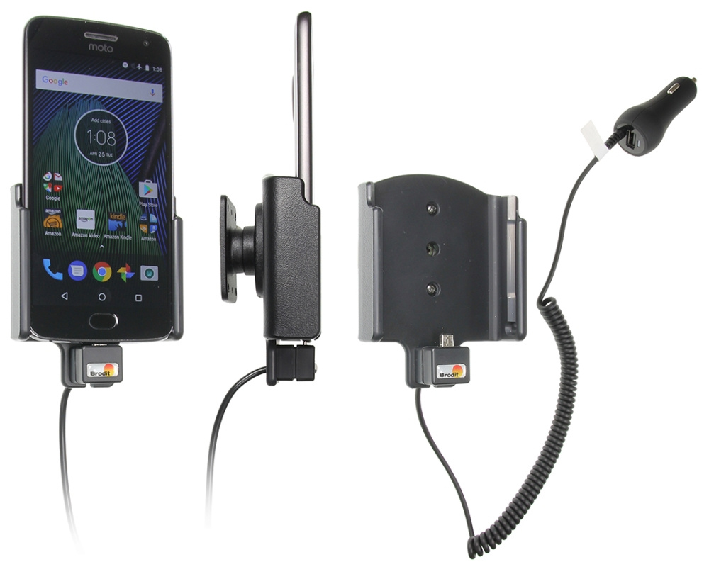 Brodit Aktiv hållare med cigg-kontakt, Motorola Moto G5 Plus 