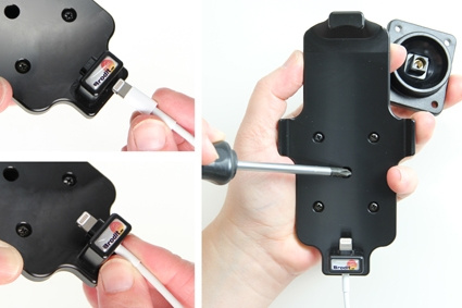 Brodit Hållare för Kabelanslutning, Apple iPhone 5/5C/5S/SE