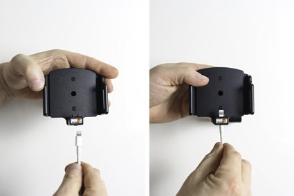 Brodit Hållare för Kabelanslutning, Apple iPhone 11/6 Plus/6S Plus/7 Plus/8 Plus/X/XR/Xs/Xs Max