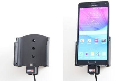 Brodit Aktiv hållare med USB-kabel och cigg-adapter, Samsung Galaxy Note 4 