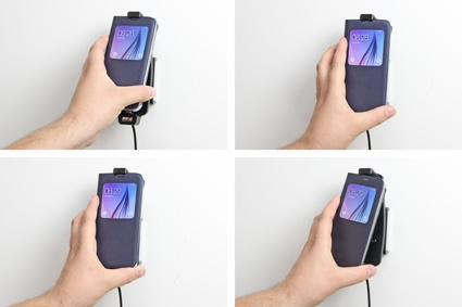 Brodit Aktiv hållare med USB-kabel och cigg-adapter, Samsung Galaxy S6/S6 edge/S7